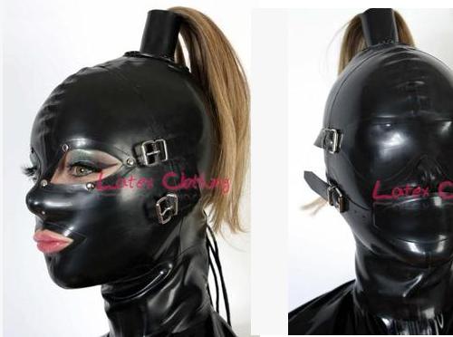 Latex mask hood